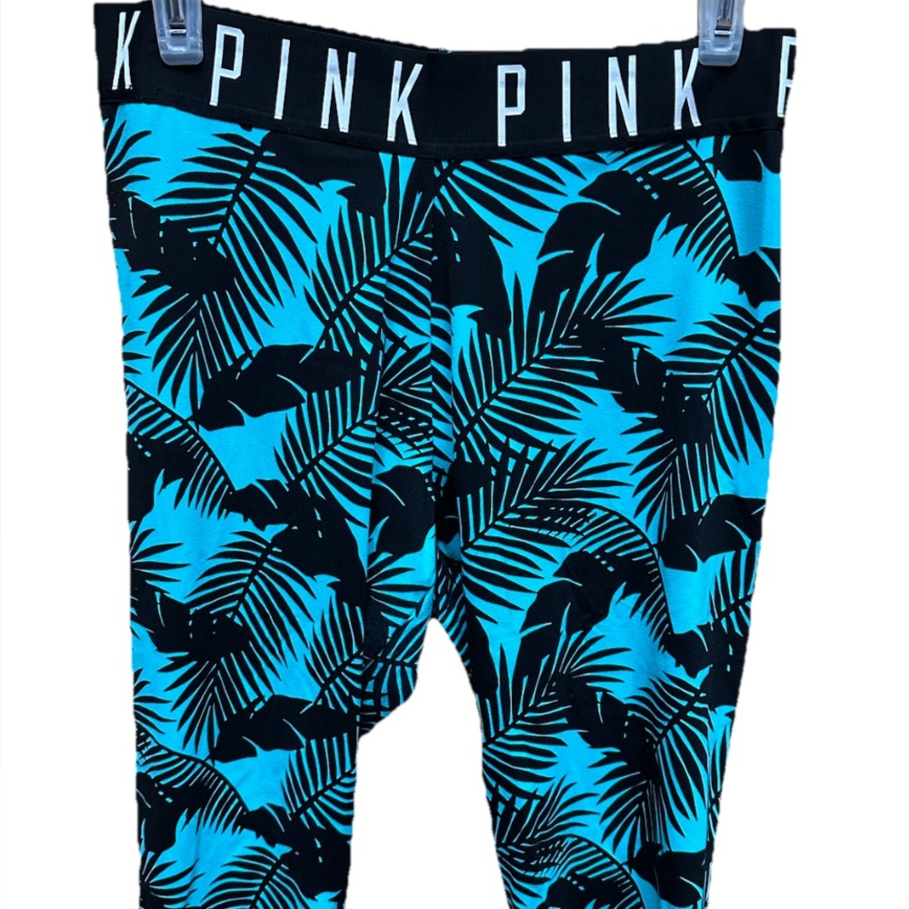 PINK Victoria's Secret Teal and Black Leggings
